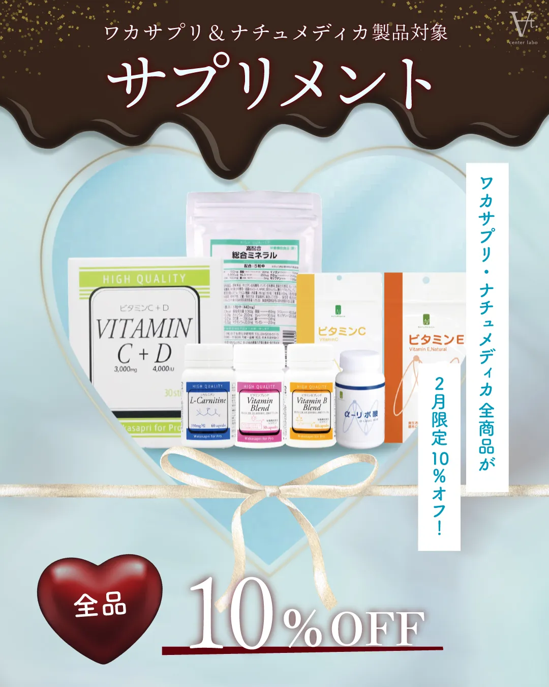 ワカサプリ・ナチュメディカ10%オフ